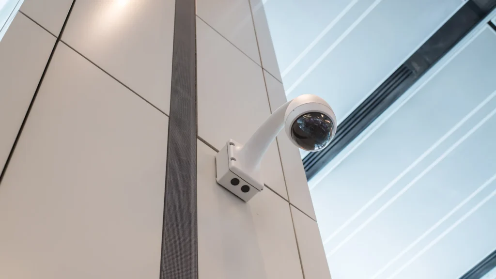 Outdoor surveillance camera supporting hotel security and guest safety